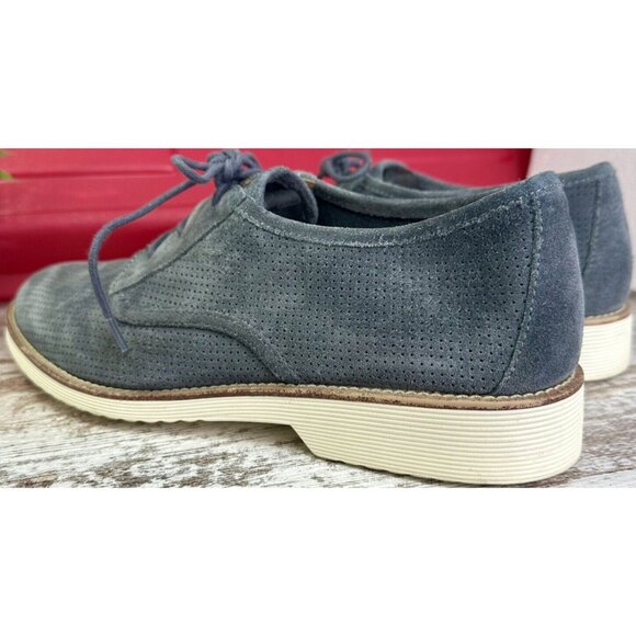 SOFFT Simons Oxford Women’s 11M Gray Suede Perforated Lace Up Shoe Comfort Walk - Picture 7 of 11